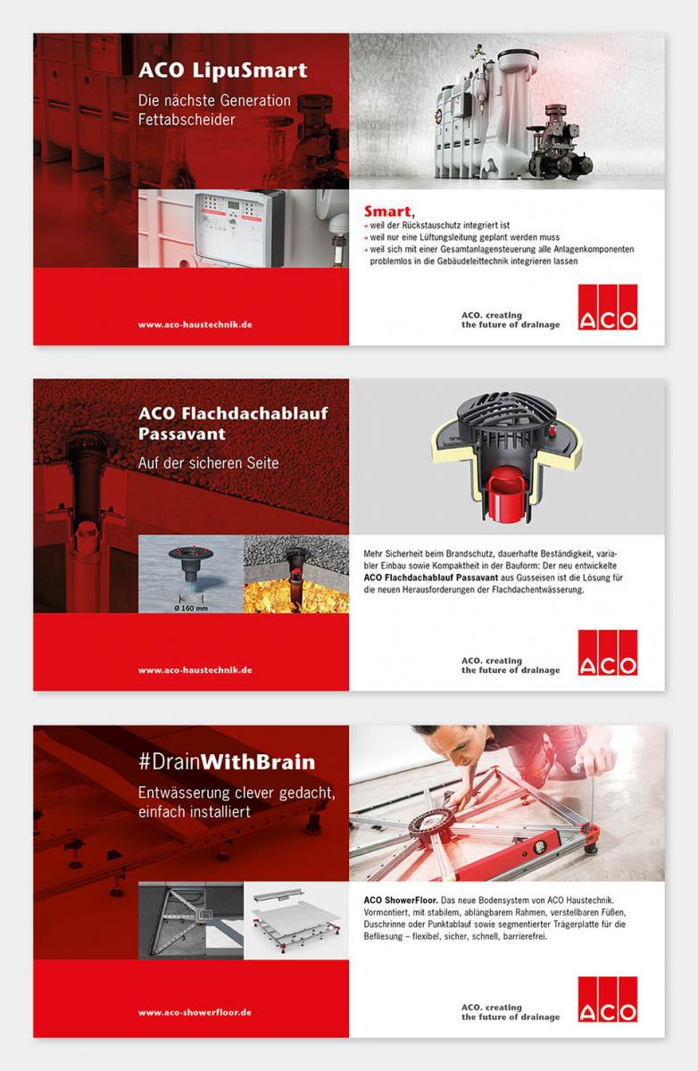 DRWA Das Rudel Werbeagentur Freiburg > Kompetenzen > Print-Design > ACO Haustechnik, Stadtlengsfeld
